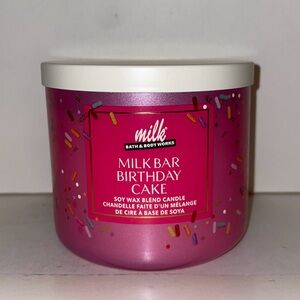 Bath & Body Works Milk Bar Birthday Cake Candle 3 Wick Discontinued New